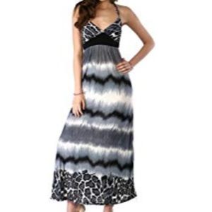 NWOTS black white gray maxi dress size small